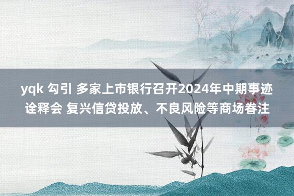 yqk 勾引 多家上市银行召开2024年中期事迹诠释会 复兴信贷投放、不良风险等商场眷注