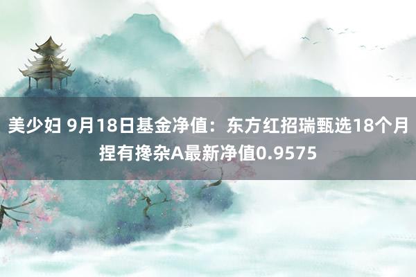 美少妇 9月18日基金净值：东方红招瑞甄选18个月捏有搀杂A最新净值0.9575