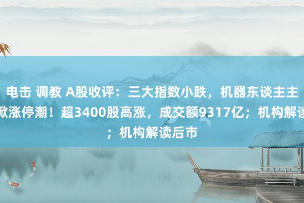 电击 调教 A股收评：三大指数小跌，机器东谈主主张股掀涨停潮！超3400股高涨，成交额9317亿；机构解读后市