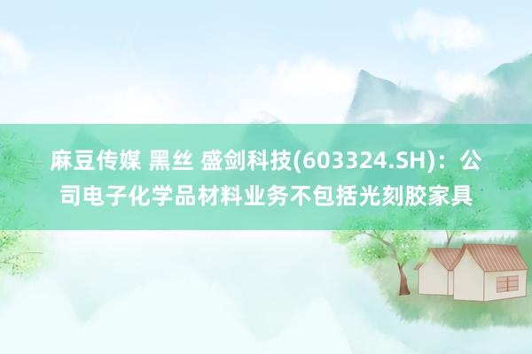 麻豆传媒 黑丝 盛剑科技(603324.SH)：公司电子化学品材料业务不包括光刻胶家具