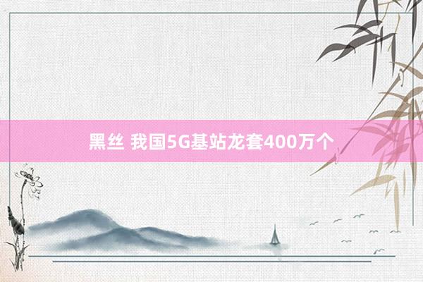 黑丝 我国5G基站龙套400万个