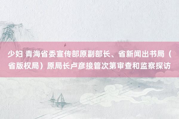 少妇 青海省委宣传部原副部长、省新闻出书局（省版权局）原局长卢彦接管次第审查和监察探访