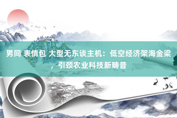 男同 表情包 大型无东谈主机：低空经济架海金梁，引颈农业科技新畴昔