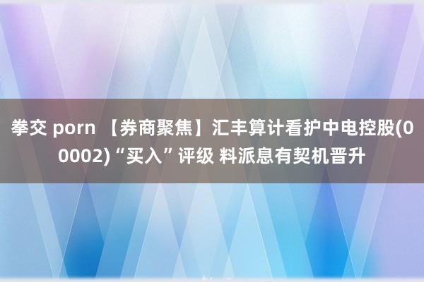 拳交 porn 【券商聚焦】汇丰算计看护中电控股(00002)“买入”评级 料派息有契机晋升