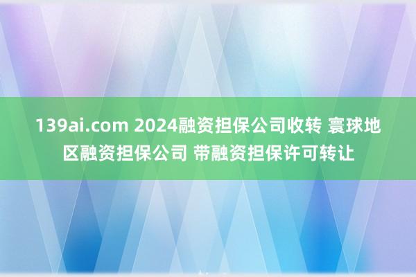 139ai.com 2024融资担保公司收转 寰球地区融资担保公司 带融资担保许可转让