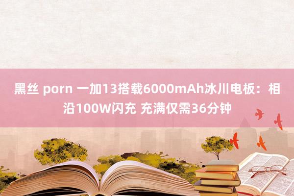 黑丝 porn 一加13搭载6000mAh冰川电板：相沿100W闪充 充满仅需36分钟