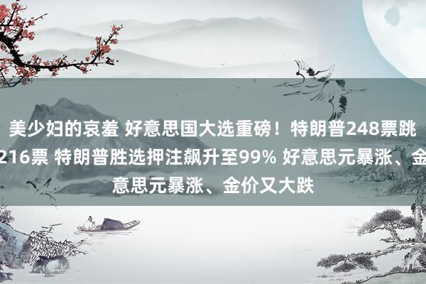 美少妇的哀羞 好意思国大选重磅！特朗普248票跳跃哈里斯216票 特朗普胜选押注飙升至99% 好意思元暴涨、金价又大跌