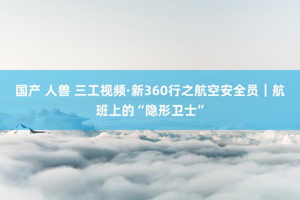 国产 人兽 三工视频·新360行之航空安全员｜航班上的“隐形卫士”