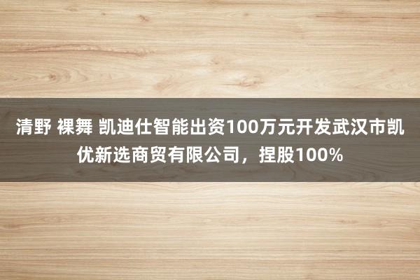 清野 裸舞 凯迪仕智能出资100万元开发武汉市凯优新选商贸有限公司，捏股100%