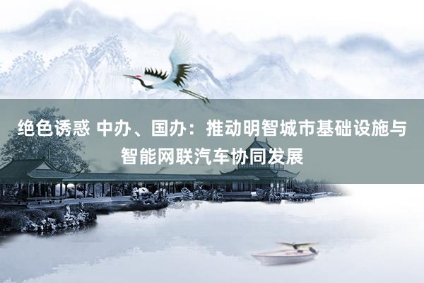 绝色诱惑 中办、国办：推动明智城市基础设施与智能网联汽车协同发展