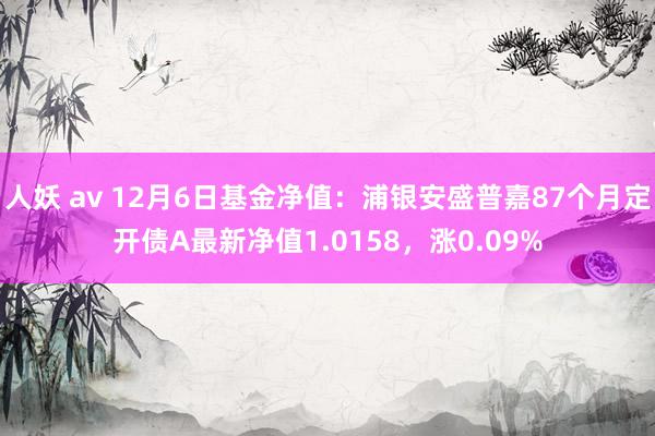 人妖 av 12月6日基金净值：浦银安盛普嘉87个月定开债A最新净值1.0158，涨0.09%