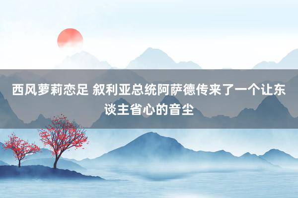 西风萝莉恋足 叙利亚总统阿萨德传来了一个让东谈主省心的音尘