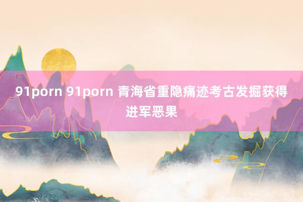 91porn 91porn 青海省重隐痛迹考古发掘获得进军恶果