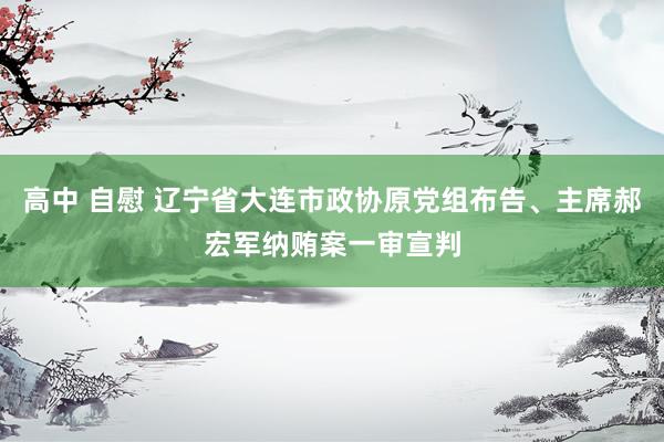 高中 自慰 辽宁省大连市政协原党组布告、主席郝宏军纳贿案一审宣判