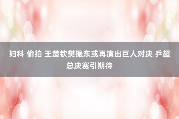 妇科 偷拍 王楚钦樊振东或再演出巨人对决 乒超总决赛引期待