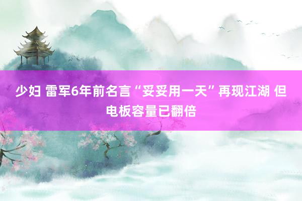 少妇 雷军6年前名言“妥妥用一天”再现江湖 但电板容量已翻倍