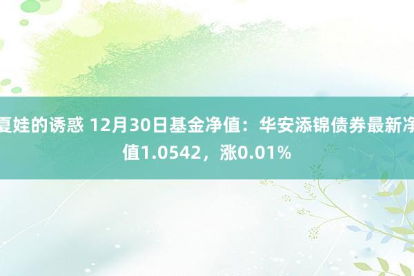 夏娃的诱惑 12月30日基金净值：华安添锦债券最新净值1.0542，涨0.01%