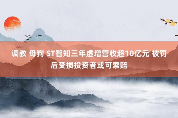 调教 母狗 ST智知三年虚增营收超10亿元 被罚后受损投资者或可索赔