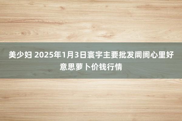 美少妇 2025年1月3日寰宇主要批发阛阓心里好意思萝卜价钱行情