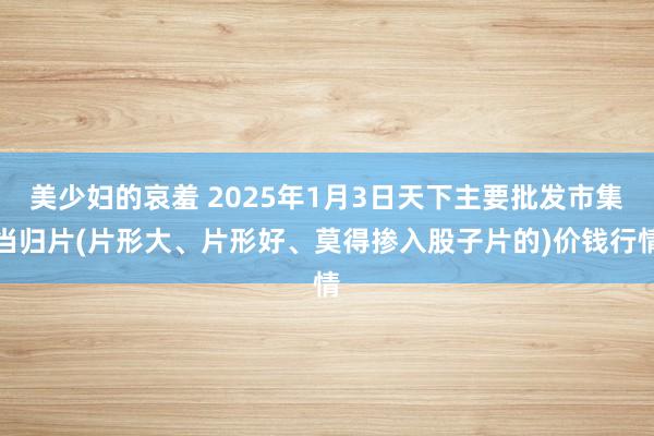 美少妇的哀羞 2025年1月3日天下主要批发市集当归片(片形大、片形好、莫得掺入股子片的)价钱行情