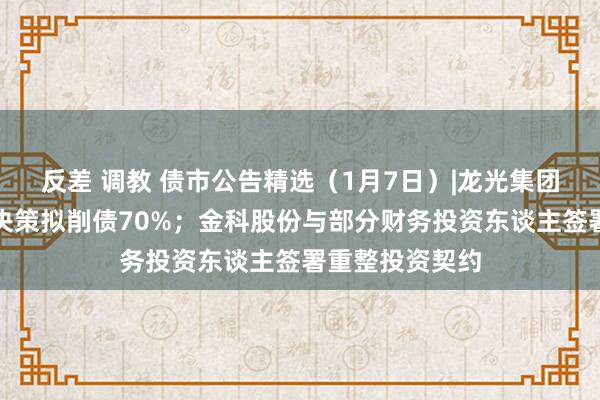 反差 调教 债市公告精选（1月7日）|龙光集团境外债务重组决策拟削债70%；金科股份与部分财务投资东谈主签署重整投资契约