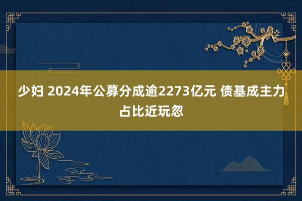 少妇 2024年公募分成逾2273亿元 债基成主力占比近玩忽