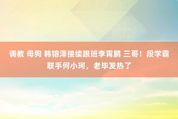 调教 母狗 韩镕泽接续跟班李霄鹏 三哥！段学霸联手何小珂，老毕发热了