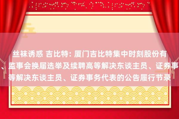 丝袜诱惑 吉比特: 厦门吉比特集中时刻股份有限公司对于完成董事会、监事会换届选举及续聘高等解决东谈主员、证券事务代表的公告履行节录